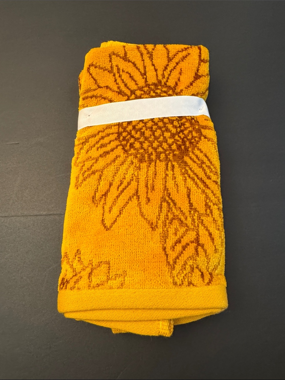 6pc TRULY LOU Sunflower Floral Bath Towel Set - Golden Yellow - Picture 8 of 10